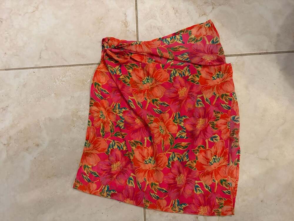 Beach Riot Melanie Sarong Pink Floral Swim Coverup